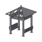 Anti UV WPC Gazebo Rotproof Outdoor WPC Pavilion lightweight