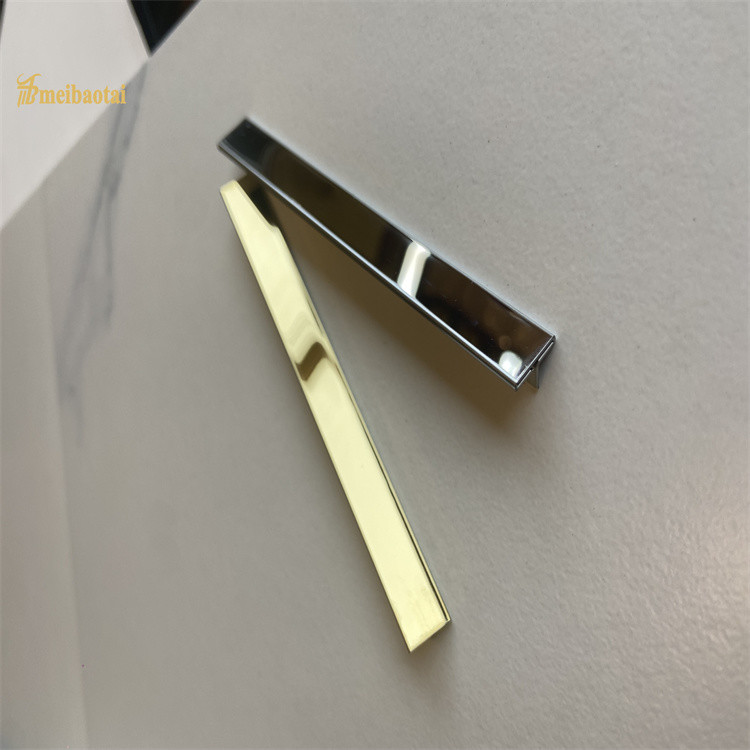 Silver T Shape Stainless Steel Tile Trim T8X2438mm ASTM Standard