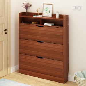 China Friction Resistant Solid Wood Shoe Cabinet , 17cm Width Slim Shoe Cabinet factory