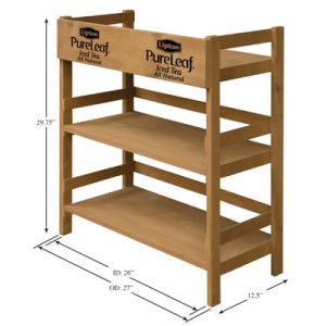 3 Layer Solid Wood Display Racks Free Standing , Custom Grocery Store Display
