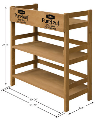 3 Layer Solid Wood Display Racks Free Standing , Custom Grocery Store Display