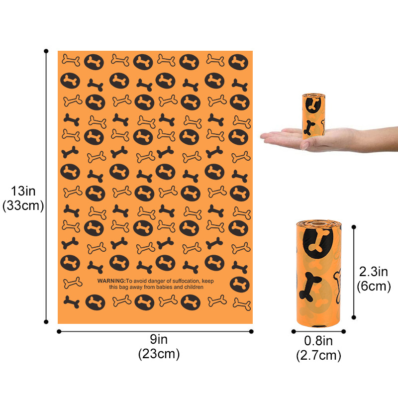 Pet Dog Cat Plastic Garbage Bag with Degradable Material PE Unit Roll and OEM Logo