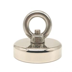 China 75mm Single Side Fishing Eye Bolt Magnet Neodymium A2 Steel Round factory