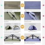 7.4lbs Waterproof Dome Pop Up Camping Tent For Family