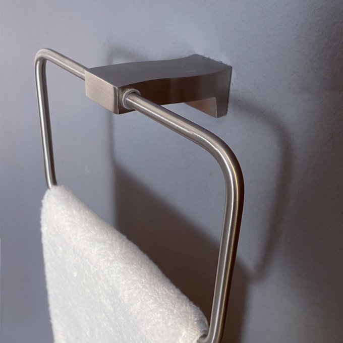 Square Bathroom Towel Rings Hand Towel Holder Metal Gray Sus304 Stainless Steel