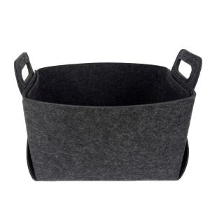 China Dark Grey Reusable Felt Storage Basket Folding Bin 14*12*10inch factory