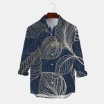 Manufacturers Fashion Trend Men′s Printed Hawaiian Resort Long-Sleeved Men′s