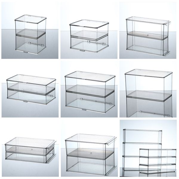 Clear Stackable Storage Bins With Lids, Large Plastic Containers With Handle For