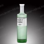 Cork Cap Blue Vodka Glass Bottle Round Shaped Customized