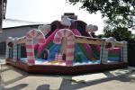 Pink Full Digital Painting Inflatable Fun City Candy World / Blow Up Amusement