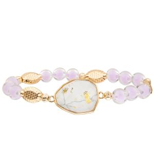 China 5 Colors Handmade Glass Beads Bracelets Set With Gold Plated Irregular Turquoise factory