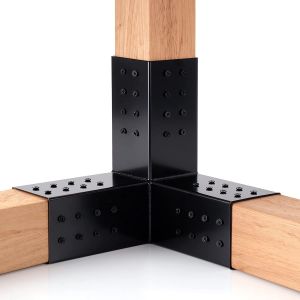 China Post Wood 3-way Corner Bracket Custom Pergola Corner Brackets with Single-side Bracket factory