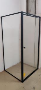 China Aluminium Pivot Door 900x900x1850 Black color,Easy DIY installation factory