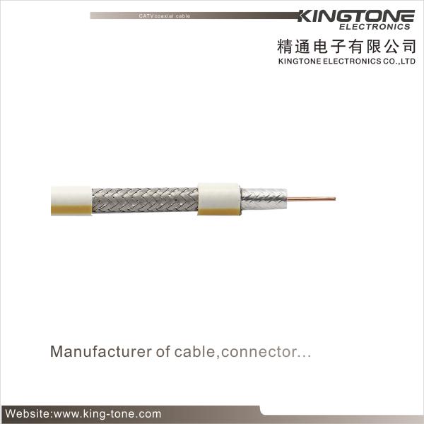 PE Jacket with Messenger RG6 CATV Coaxial Cable 18AWG CCS Conductor for