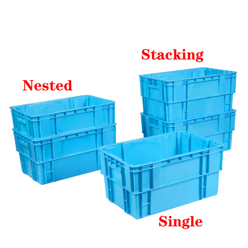 Wine Stackable Milk Crate Storage 595x395x300mm Warehouse Transport Foldable