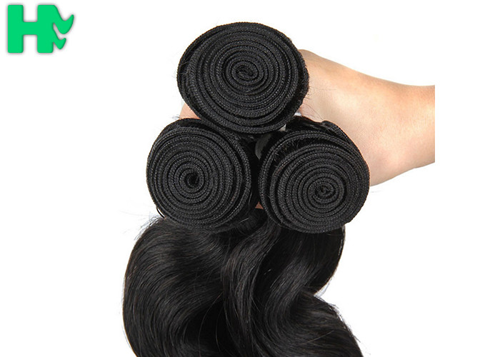 7A Grade Natural Human Hair Extensions / Body Wave Brazilian Remy Human Hair Weave