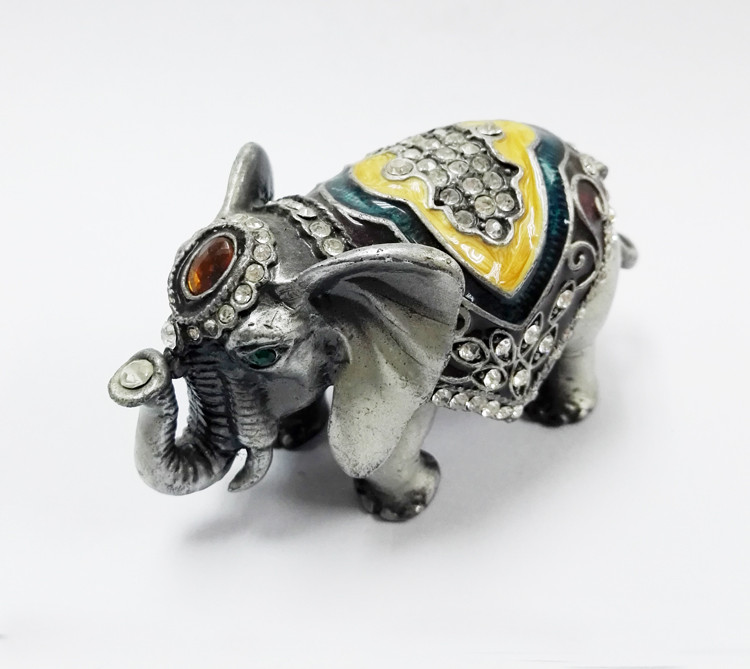 Gift Jewelry Box Elephant Shape Trinket Box Alloy Jewelry Box