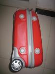 Red Lightweight 2 Wheel Trolley Luggage 3 Piece Set With Plastic Handles