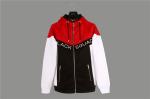 Sports Color Matching Mens Zip Front Hoodie 100% Polyester