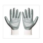 Laboratory White Polyester Grey Nitrile Dipped Liquids Resistant Work Gloves