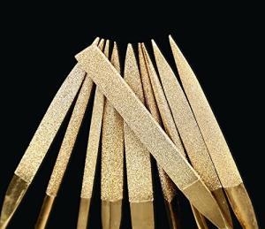 China 3 * 140 mm Titanium Coated Diamond Micro Files Excellent Surface Finish For Soft Metal Wood factory