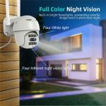 Humanoid Tracking Security PTZ Wireless Camera Dual Lens 1080P Full Color Night