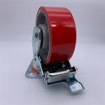 6 Inch Heavy Duty Caster with Red Polyurethane on Steel Wheels