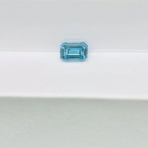 10 Mohs Synthetic Blue Emerald Shaped Diamonds Fancy Color Grade