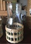 Best selling Seagrass bottle carrier Wicker detox bottle holder Seagrass glass