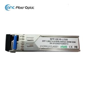 China 1.25G SFP Bidi Optical Transceiver Module 1310/1490/1550nm 20km 40km 80km LC Connector factory