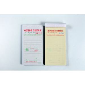 CT-803SP English Restaurant Paper Guest Check Black Ink 2 Column Check for Cafe