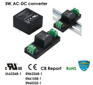 China 5W AC DC Converter Dual Output 3.3VDC 5VDC 1 × 1 Inch Compact Size factory