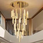 3000K-6500K Color Temperature Crystal Chandelier LED Ring for Modern Hotel Lobby