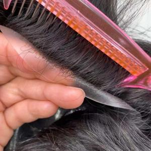 China Revert Knots Full Thin PU Skin Base Human Hair Unit Men Toupee Without hair shedding factory
