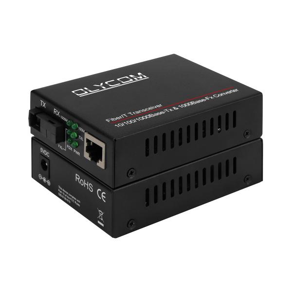 Gigabit Single Mode Media Converter PoE Unmanaged DC48V 1310/1550nm 20KM SC