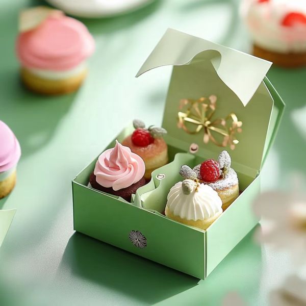 Wholesale Custom logo Baking Box Cookies Waffles Paper Cupcakes Custom Donut