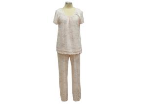 China Lounging Women'S 100 Cotton Pajama Sets , Womens Cuffed Pyjamas Eco Friendly factory