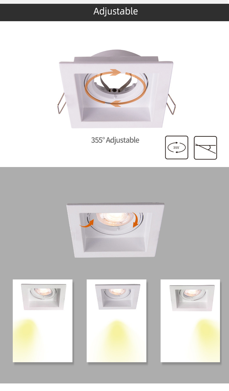 Living Room Square Recessed LED Downlights 100mm 50 Watt