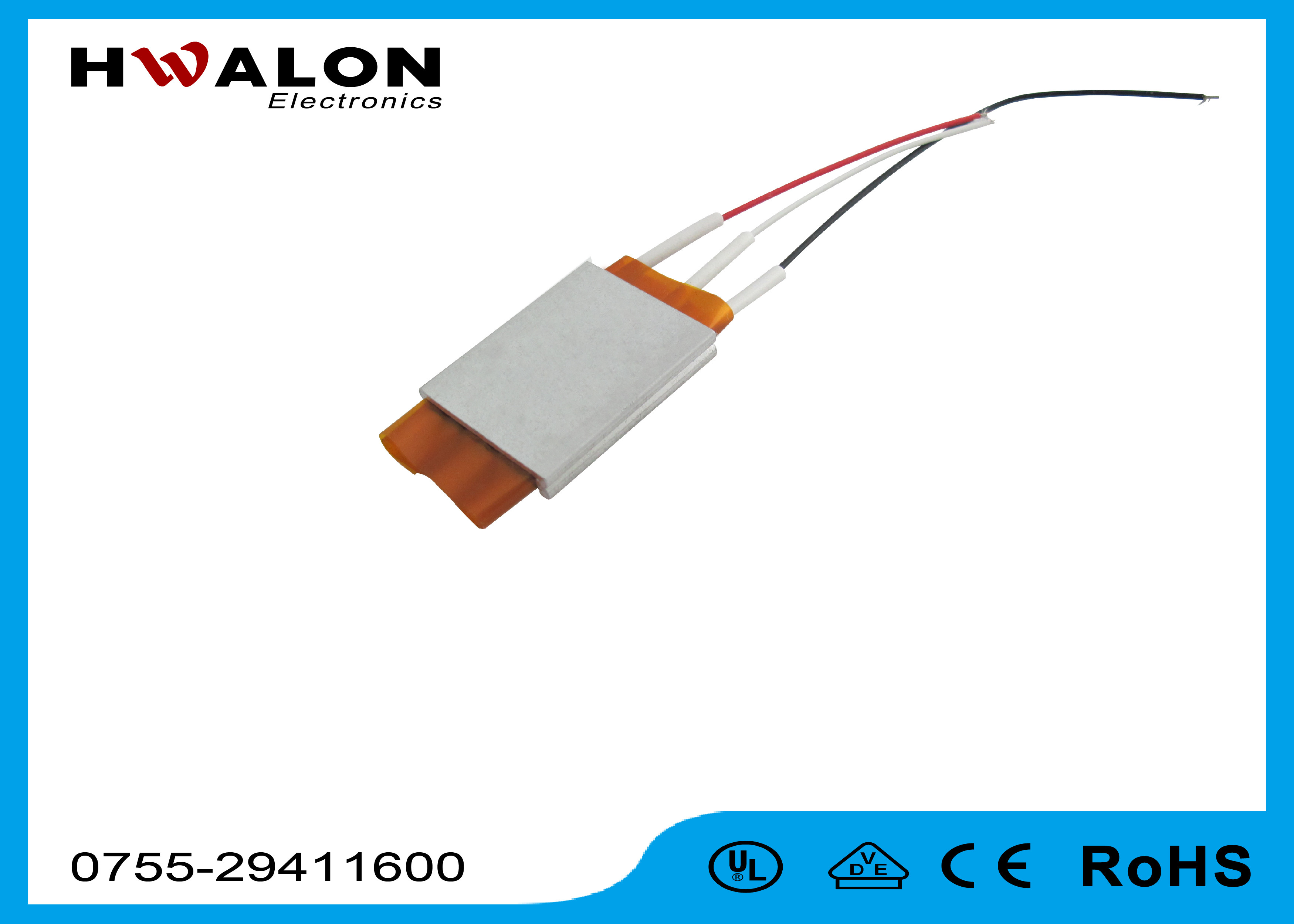 12-220V Insulated Ceramic Heating Element PTC Heating Plate With Metal Shell