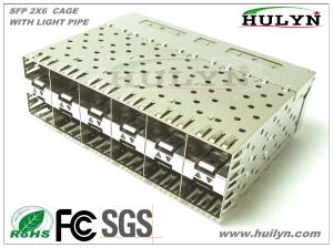 China SFP Module 2x6 Stacked SFP Jack With LEDs factory