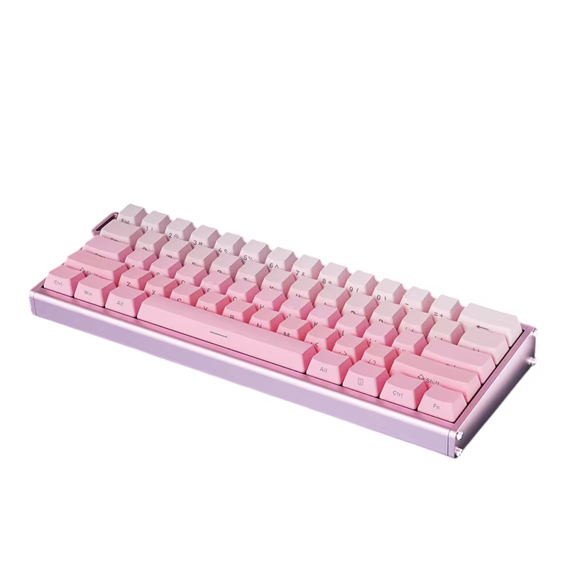 China Pink Magnetic Axis Keyboard with RGB Backlighting and Double-shot Keycap Printing for Enhanced Typing Experience factory