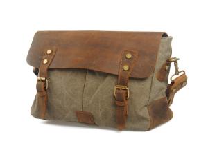 China CL-410 Gray Vintage Style Canvas Leather Bag factory