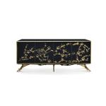Brass Rose Sideboard Storage Cabinet