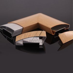 Ajustable Aluminium Handrail Profiles OEM Customize Length Light Wood Grain