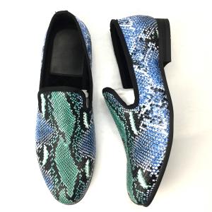 China Elegant Design Snakeskin Mens Loafers Wear Resistant Mens Leather Driving Shoes factory