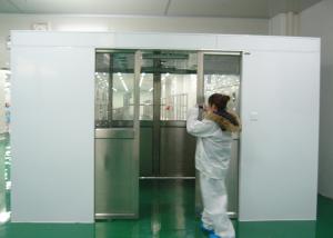China Hide Double-leaf Stainless steel auto sliding doors Large Air Shower Tunnel for materials for class 100 clean room factory