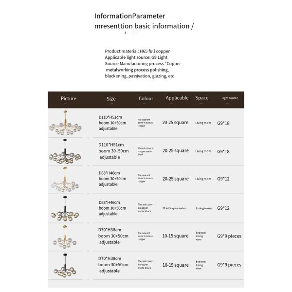 JYLIGHTING Modern Fashion Nordic Glass Copper Dining High Ceiling Murano Glass Simple Living Room Chandelier Modern Pendant Light