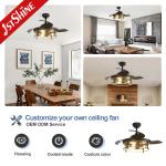 42 inches Invisible Blade Ceiling Fan Farmhouse Style With Light