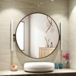 5mm Environmental Silver Mirror Round Shape Bathroom Wall Mounted LED Lighted