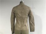 Upstyled Pu Leather Jacket Mandarin Collar Bone With Triple Needle Topstitching